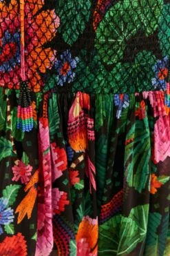 Farm Rio Black Blooming Garden Mini Dress -Farm Rio Fashion Store 306153 05