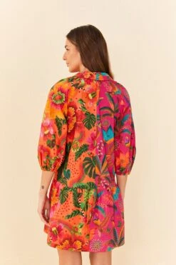Farm Rio Mixed Warm Prints Organic Cotton Mini Dress -Farm Rio Fashion Store 306155 04