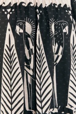 Farm Rio Black Macaw Elegance Long Sleeve Mini Dress -Farm Rio Fashion Store 306159 06