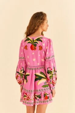 Farm Rio Pink Leopard Forest Mini Dress -Farm Rio Fashion Store 306160 04