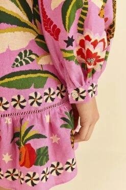 Farm Rio Pink Leopard Forest Mini Dress -Farm Rio Fashion Store 306160 05