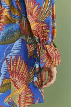 Farm Rio Blue Macaw Flight Mini Dress -Farm Rio Fashion Store 306161 05