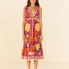 Farm Rio Pink Flower Tapestry Midi Dress 1 Farm Rio Pink Flower Tapestry Midi Dress -Farm Rio Fashion Store 306173 02