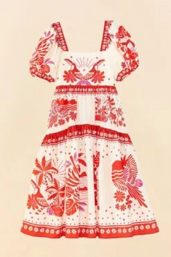 Farm Rio Off-White Rio Tiles Midi Dress -Farm Rio Fashion Store 306206 05