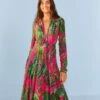 Farm Rio Pink Leaves Maxi Dress 1 Farm Rio Pink Leaves Maxi Dress -Farm Rio Fashion Store 306210 01