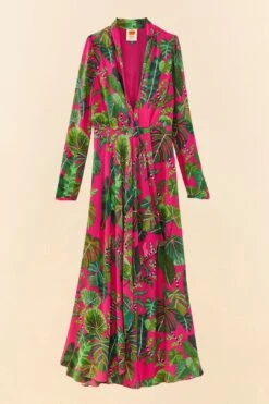 Farm Rio Pink Leaves Maxi Dress -Farm Rio Fashion Store 306210 06
