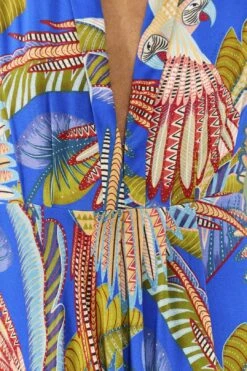 Farm Rio Blue Macaw Flight Maxi Dress -Farm Rio Fashion Store 306211 04