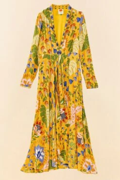 Farm Rio Yellow Summer Garden Maxi Dress -Farm Rio Fashion Store 306212 05
