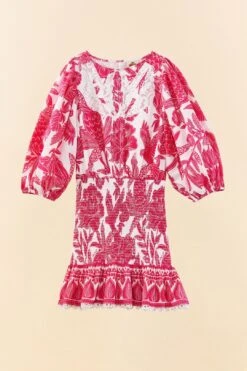 Farm Rio Pink Tropical Woodcut Mini Dress 13 Farm Rio Pink Tropical Woodcut Mini Dress -Farm Rio Fashion Store 306220 06