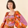 Farm Rio Lilac Mango Macaws Blouse -Farm Rio Fashion Store 306230 01