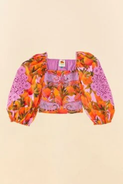Farm Rio Lilac Mango Macaws Blouse 13 Farm Rio Lilac Mango Macaws Blouse -Farm Rio Fashion Store 306230 06