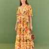 Farm Rio Yellow Rio Tapestry Maxi Dress 1 Farm Rio Yellow Rio Tapestry Maxi Dress -Farm Rio Fashion Store 306240 01