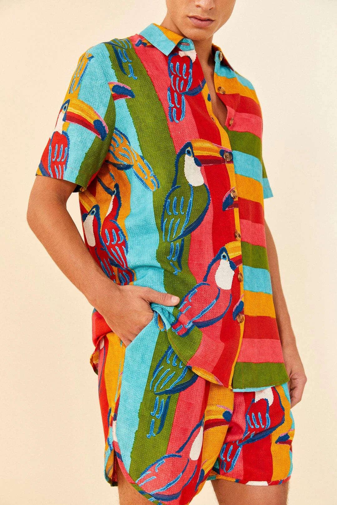 Farm Rio Wonderful Toucans Unisex Shorts 6 Farm Rio Wonderful Toucans Unisex Shorts - Image 4