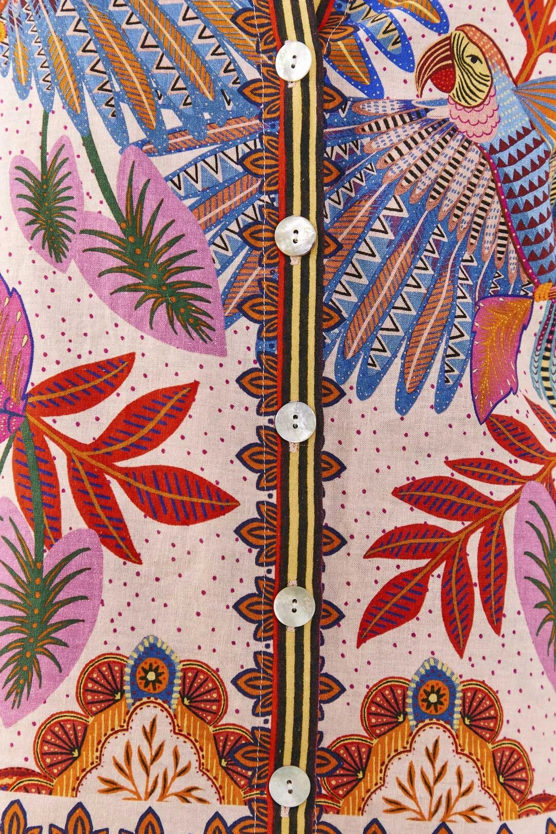 Farm Rio Pink Macaw Scarf Shirt 6 Farm Rio Pink Macaw Scarf Shirt - Image 4