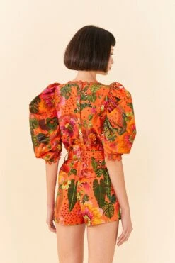Farm Rio Orange Blooming Garden Shorts 10 Farm Rio Orange Blooming Garden Shorts -Farm Rio Fashion Store 306270 04
