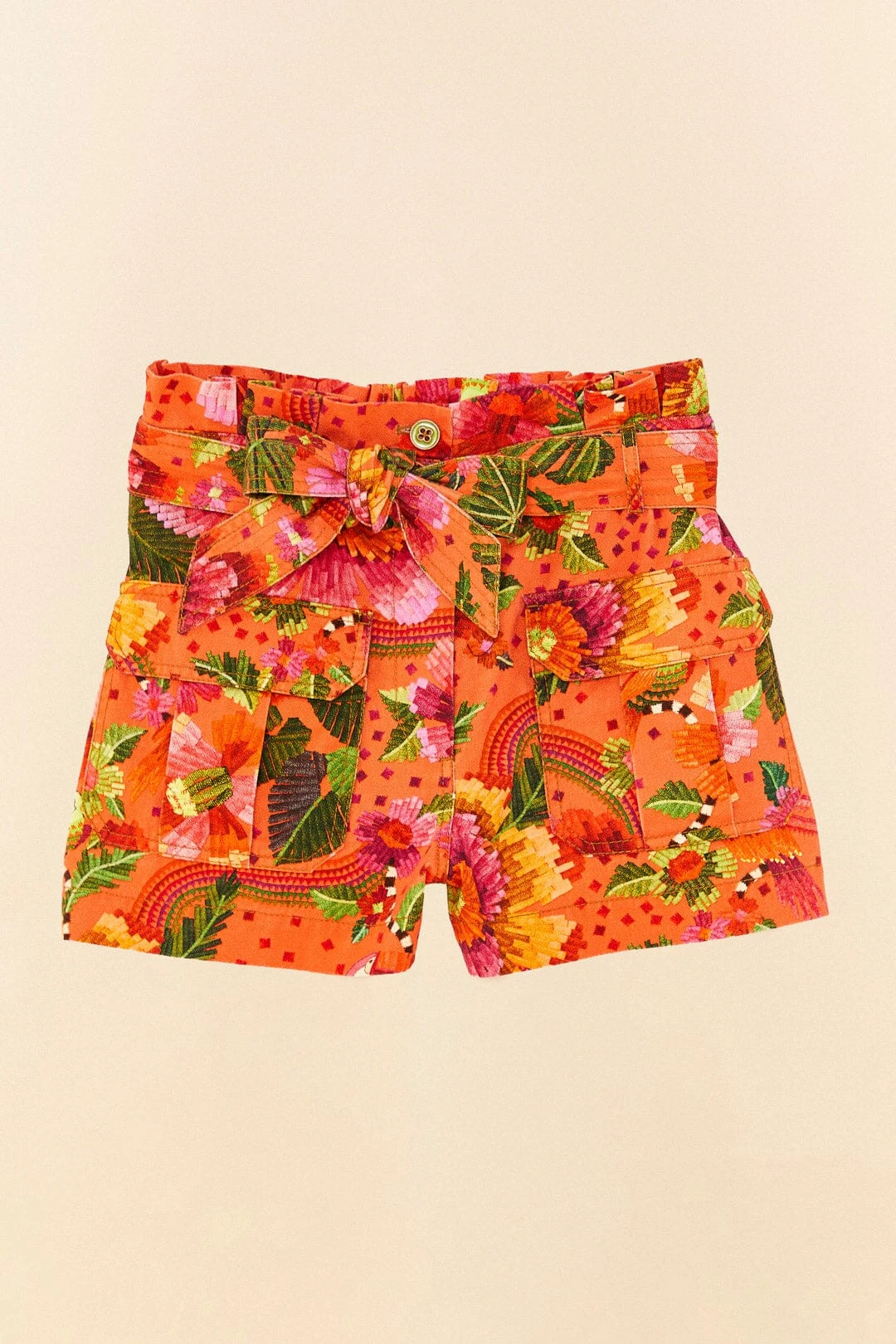 Farm Rio Orange Blooming Garden Shorts 7 Farm Rio Orange Blooming Garden Shorts - Image 5