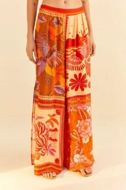 Farm Rio Forest Mixed Scarves Lenzing™ Ecovero™ Viscose Pants -Farm Rio Fashion Store 306279 03