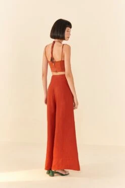 Farm Rio Brown Wide Leg Pants -Farm Rio Fashion Store 306285 03