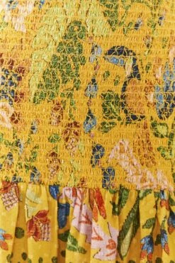 Farm Rio Yellow Summer Garden Mini Skirt -Farm Rio Fashion Store 306300 04