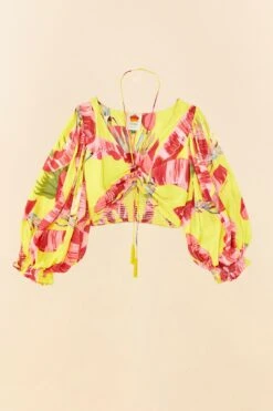 Farm Rio Lime Sweet JungleLenzing™ Ecovero™ Viscose Crop Top -Farm Rio Fashion Store 306305 06