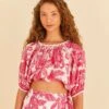 Farm Rio Pink Tropical Woodcut Crop Top 2 Farm Rio Pink Tropical Woodcut Crop Top -Farm Rio Fashion Store 306306 01