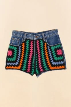 Farm Rio Crochet Denim Shorts -Farm Rio Fashion Store 306315 06