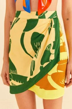 Farm Rio Mixed Rainbow Toucans Lenzing™ Ecovero™ Viscose Mini Skirt -Farm Rio Fashion Store 306338 03