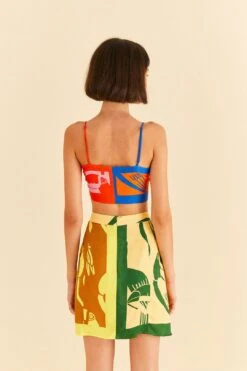 Farm Rio Mixed Rainbow Toucans Lenzing™ Ecovero™ Viscose Mini Skirt -Farm Rio Fashion Store 306338 04