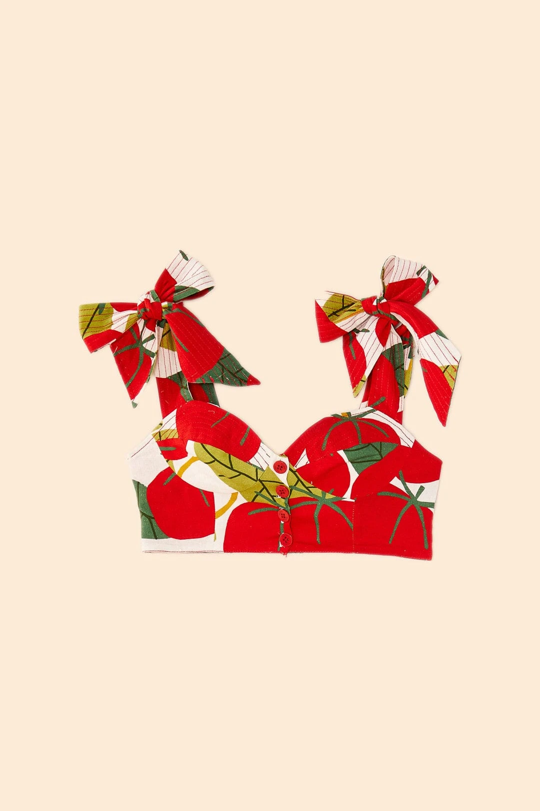 Farm Rio Tomato Tie Strap Crop Top 8 Farm Rio Tomato Tie Strap Crop Top - Image 6