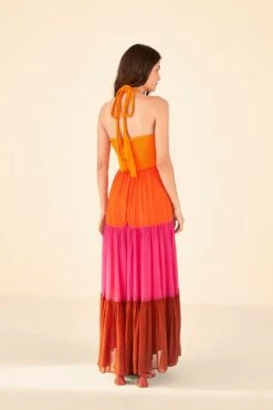 Warm Color Blocking Maxi Dress -Farm Rio Fashion Store 306344 04