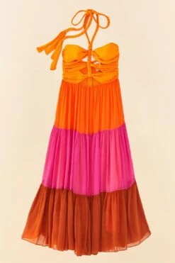 Warm Color Blocking Maxi Dress -Farm Rio Fashion Store 306344 06