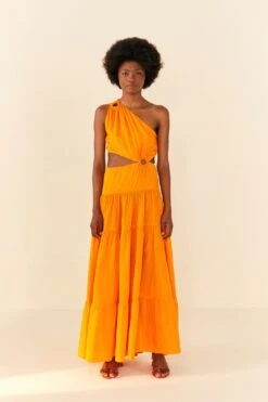 Orange Asymmetrical Maxi Dress -Farm Rio Fashion Store 306363 04