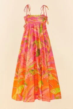 Farm Rio Orange Ombre Forest Maxi Dress -Farm Rio Fashion Store 306376 06