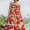 Farm Rio Tomato Midi Dress -Farm Rio Fashion Store 306390 01