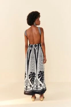 Black Macaw Elegance Maxi Dress -Farm Rio Fashion Store 306647 03
