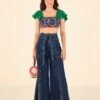 Farm Rio Dark Wash Wide Leg Denim Pants 2 Farm Rio Dark Wash Wide Leg Denim Pants -Farm Rio Fashion Store 306668 01