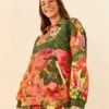 Farm Rio Orange Blooming Garden Sweatshirt 2 Farm Rio Orange Blooming Garden Sweatshirt -Farm Rio Fashion Store 306672 01