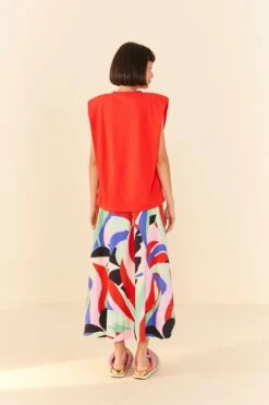 Farm Rio Red Tropical Organic Cotton T-Shirt -Farm Rio Fashion Store 306713 03