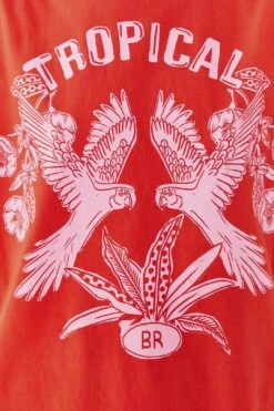 Farm Rio Red Tropical Organic Cotton T-Shirt -Farm Rio Fashion Store 306713 04