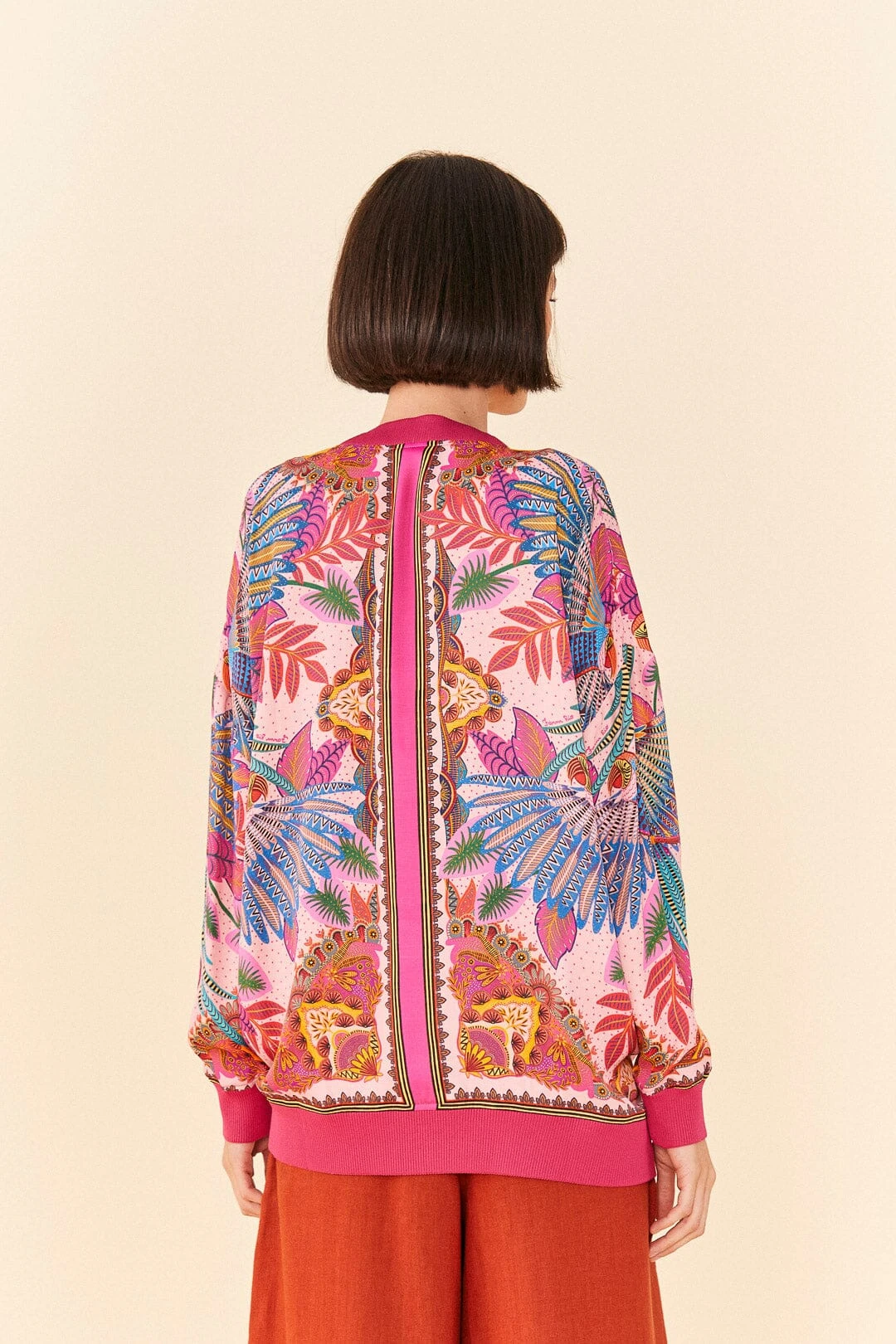 Farm Rio Pink Macaw Scarf Lenzing™ Ecovero™ Viscose Cardigan 5 Farm Rio Pink Macaw Scarf Lenzing™ Ecovero™ Viscose Cardigan - Image 3