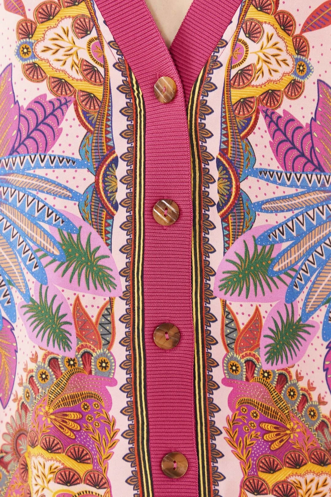 Farm Rio Pink Macaw Scarf Lenzing™ Ecovero™ Viscose Cardigan 6 Farm Rio Pink Macaw Scarf Lenzing™ Ecovero™ Viscose Cardigan - Image 4