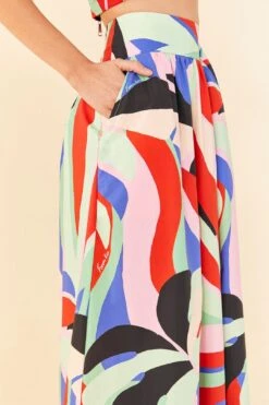 Farm Rio Colorful Monstera Midi Skirt -Farm Rio Fashion Store 306895 03