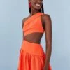 Farm Rio Orange One Shoulder Mini Dress -Farm Rio Fashion Store 306896 01