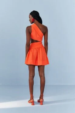 Farm Rio Orange One Shoulder Mini Dress -Farm Rio Fashion Store 306896 03