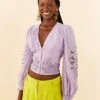 Farm Rio Lilac Lace Blouse -Farm Rio Fashion Store 306897 01