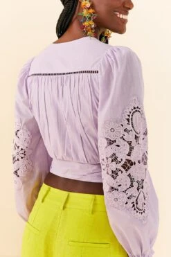 Farm Rio Lilac Lace Blouse -Farm Rio Fashion Store 306897 03