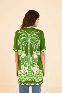 Farm Rio Green Summer Sunrise Lenzing™ Ecovero™ Viscose Knit Shirt -Farm Rio Fashion Store 306911 04