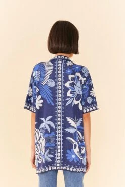 Farm Rio Blue Rio Tiles Lenzing™ Ecovero™ Viscose Knit Shirt -Farm Rio Fashion Store 306912 03