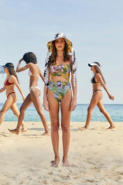 Farm Rio Striped Bananas One Piece Swimsuit -Farm Rio Fashion Store 307051 02