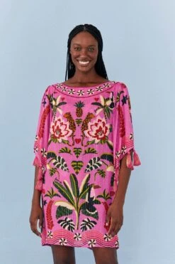 Farm Rio Pink Leopard Forest Cover Up -Farm Rio Fashion Store 307082 03